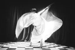 Dancer swirling on the dancefloor